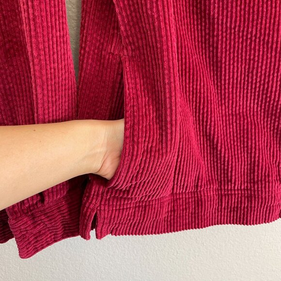 LL Bean Womens Small Shirt Jacket Shacket Wide Wale Corduroy Pocket Top - Picture 6 of 8